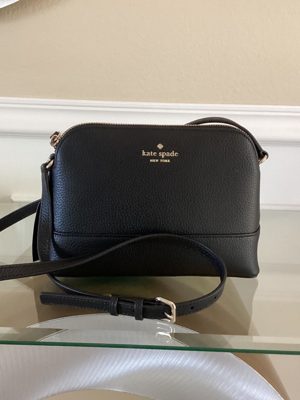 Kate Spade New York Black Pebbled Leather Southport Avenue Cross Body Bag Purse